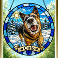 Custom Dog Portrait Suncatcher | Rainbow Bridge Gift, Personalized Pet Memorial Gift  —  Stained Glass from Your Photo