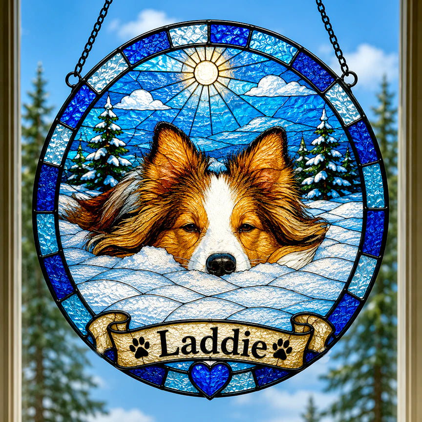 Personalized Pet Memorial Gift | Stained Glass from Your Photo | Custom Dog Portrait Suncatcher | Rainbow Bridge Gift