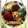 Custom Family Pet Portrait Suncatcher | Personalized Stained Glass from Your Photo