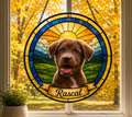 Custom Pet Portrait Suncatcher | Stained Glass Style Window Hanging | Personalized Dog Cat Memorial Gift Made from Your Photo