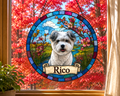Personalized Pet Memorial | Custom Pet Stained Glass Portrait  & Suncatcher Style Artwork | Handmade-Look Pet Window Art | Sparky's Pet Art