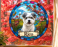 Custom Dog Portrait Suncatcher — Personalized Havanese | Stained Glass from Your Photo